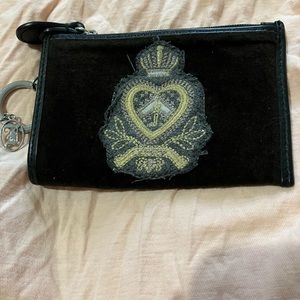 Small juicy couture brown velour zipper pouch keychain